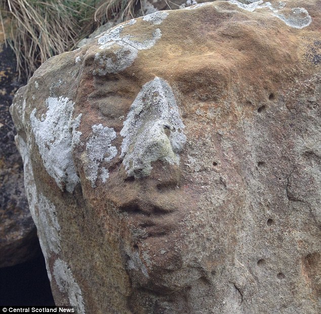 Mysterious face discovered on rock near St Andrews East Sands beach