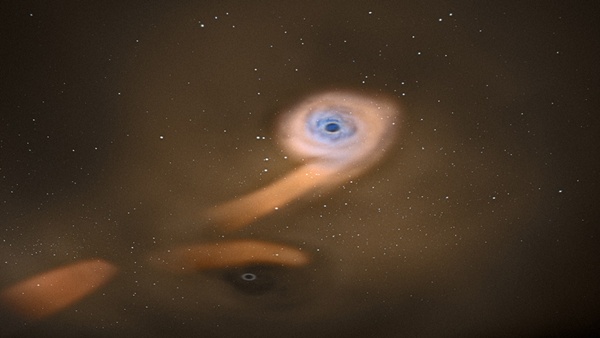 Supermassive black holes dance in a non-active galaxy
