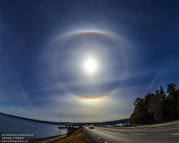 Halos and arcs: Optical effects photographed by Göran Strand.