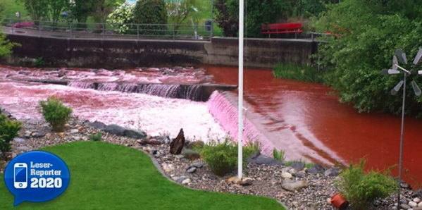 River In Switzerland Turns Red