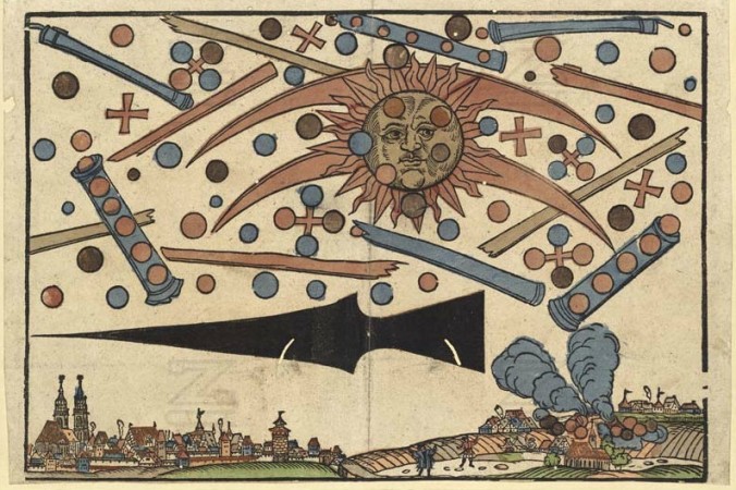 Medieval Woodcut Seems to Describe UFO Battle Over Nuremburg Germany, 1561