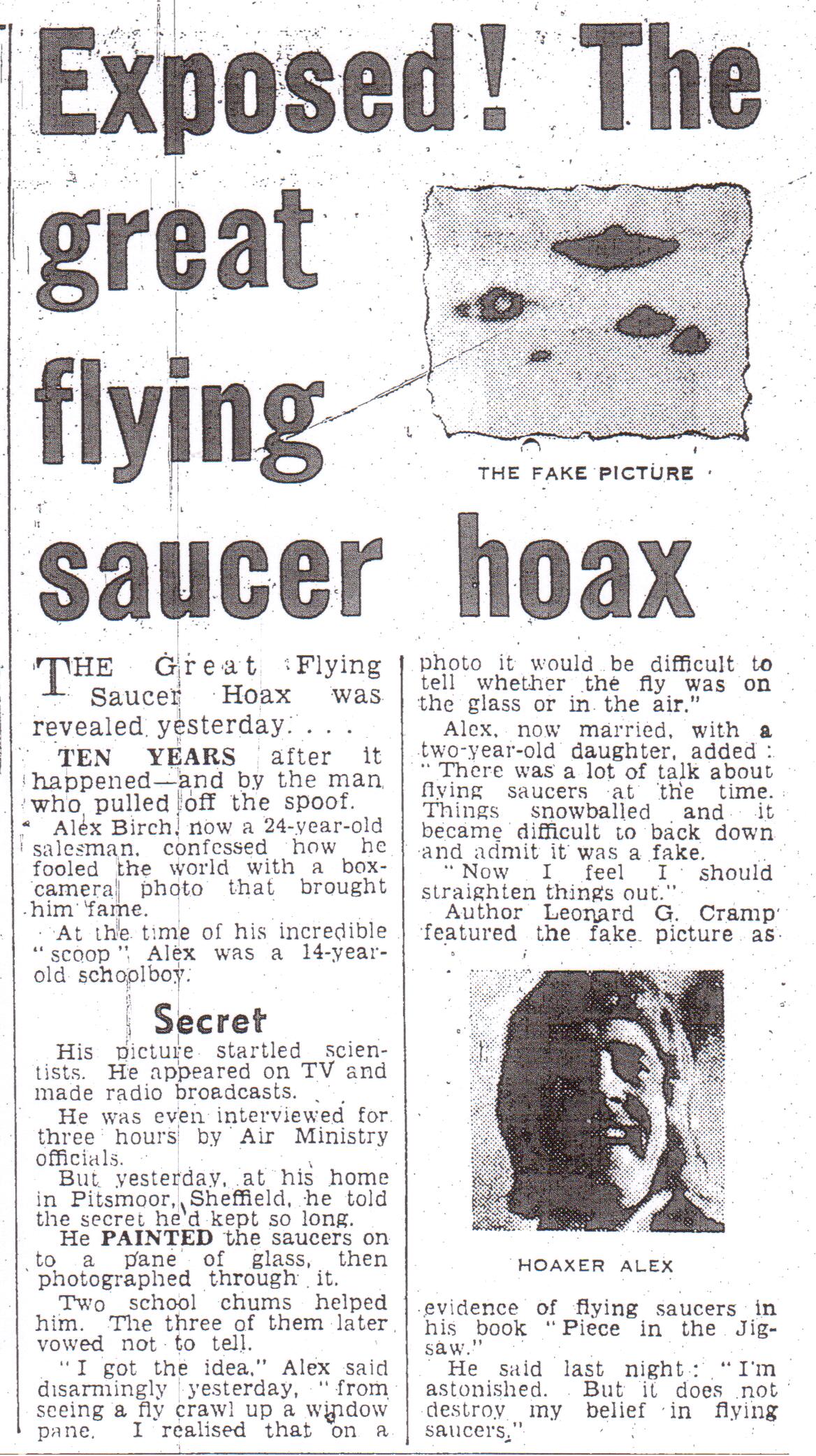 Alex Birch UFO photos