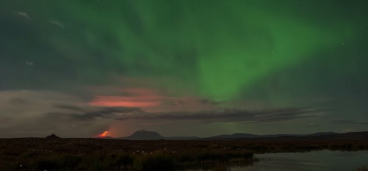 Iceland’s Bardarbunga Volcano: Incredible Footage Captures Lava Eruption Beneath Northern Lights
