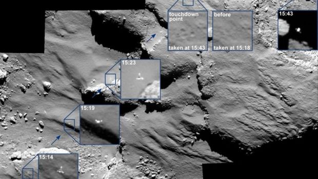 Stunning Images Show Philae Drifting Across the Surface of Comet 67P/C-G